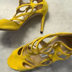 Jimmy Choo Vibrant Yellow Cutout Heels